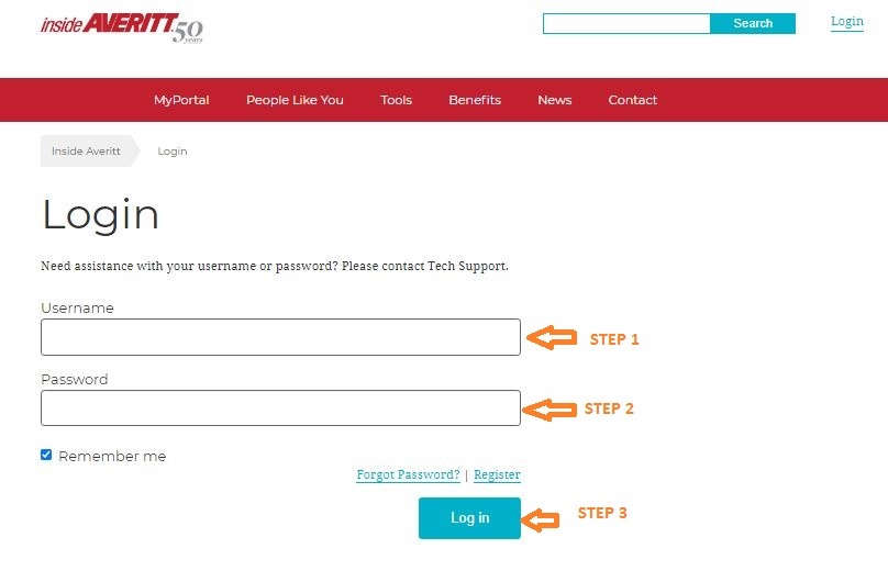 Inside Averitt ePayroll Login 1