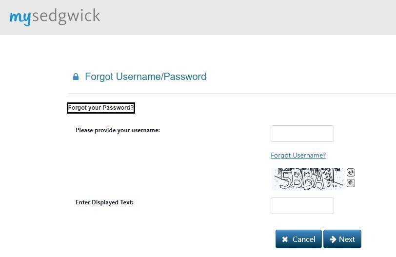 Sedgwick Walmart Login reset password 2