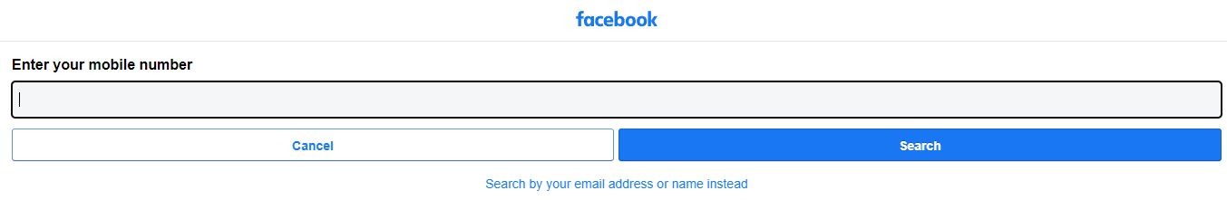 Facebook Touch Login reset password 2