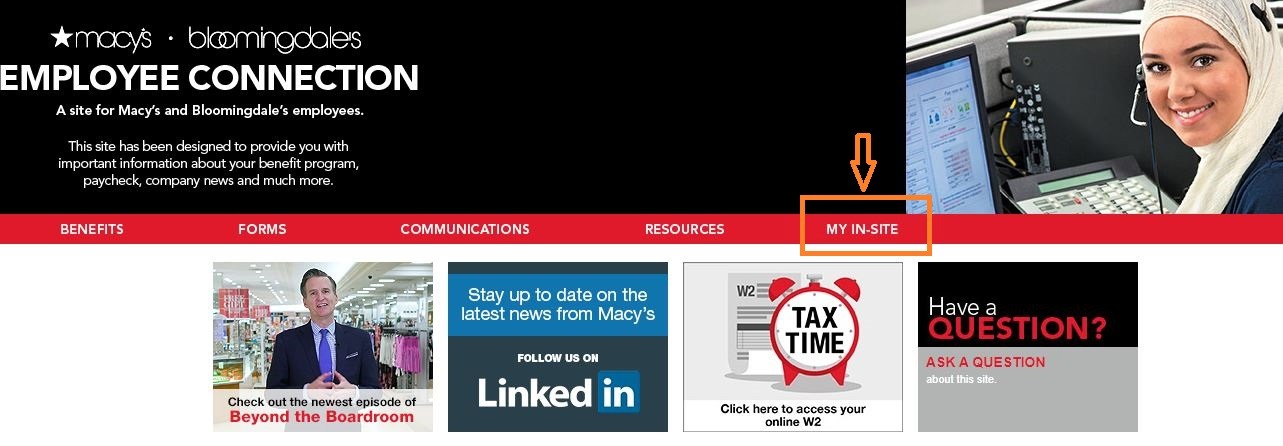Macy’s Insite Login step 1